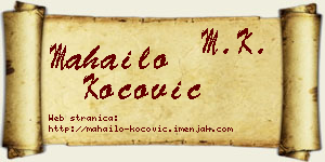 Mahailo Kočović vizit kartica